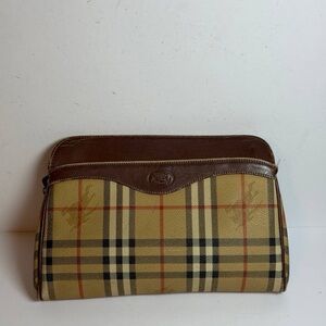 Vintage Burberrys Nova Check Shoulder Bag Crafted PVC Coated Canvas and Leather